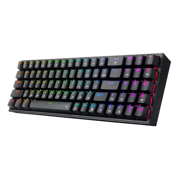 Redragon K628 PRO SE 75% 3-Mode Wireless RGB Gaming Keyboard, 78 Keys Full-Transparent Hot-Swap Compact Mechanical Keyboard w/Upgraded Socket, Dedicated Arrow Keys & Numpad, Translucent Custom Switch