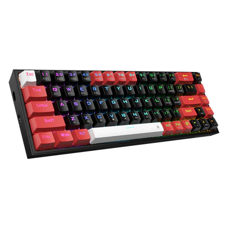 Redragon K631 PRO 65% 3-Mode Wireless RGB Gaming Keyboard, 68 Keys Hot-Swappable Compact Mechanical Keyboard w/Hot-Swap Free-Mod PCB Socket & Dedicated Arrow Keys, Quiet Red Linear Switch