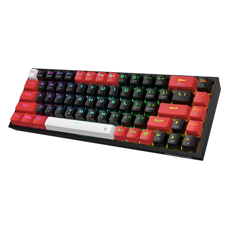 Redragon K631 PRO 65% 3-Mode Wireless RGB Gaming Keyboard, 68 Keys Hot-Swappable Compact Mechanical Keyboard w/Hot-Swap Free-Mod PCB Socket & Dedicated Arrow Keys, Quiet Red Linear Switch