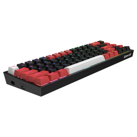 Redragon K631 PRO 65% 3-Mode Wireless RGB Gaming Keyboard, 68 Keys Hot-Swappable Compact Mechanical Keyboard w/Hot-Swap Free-Mod PCB Socket & Dedicated Arrow Keys, Quiet Red Linear Switch