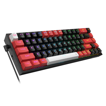 Redragon K631 PRO 65% 3-Mode Wireless RGB Gaming Keyboard, 68 Keys Hot-Swappable Compact Mechanical Keyboard w/Hot-Swap Free-Mod PCB Socket & Dedicated Arrow Keys, Quiet Red Linear Switch