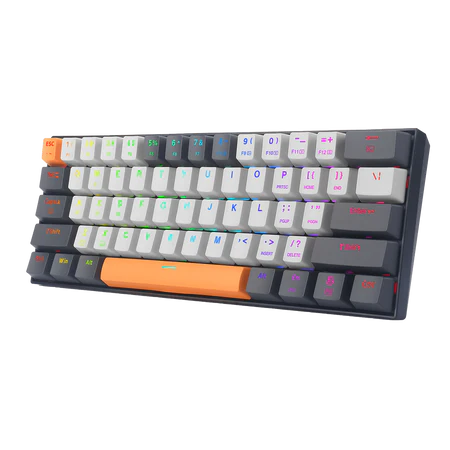 Redragon K644 SE 65% Wired RGB Gaming Keyboard, 61 Keys Hot-Swappable Compact Mechanical Keyboard w/Upgrade Hot-Swap PCB Socket & Creative 1.2X Larger Size, Quiet Red Linear Switch