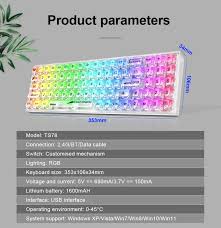 Redragon IRELIA K658CT PRO 90% Full White Transparent Mechanical Wireless Gaming Keyboard Tri Mode Bluetooth, 2.4G and Wired Connectivity